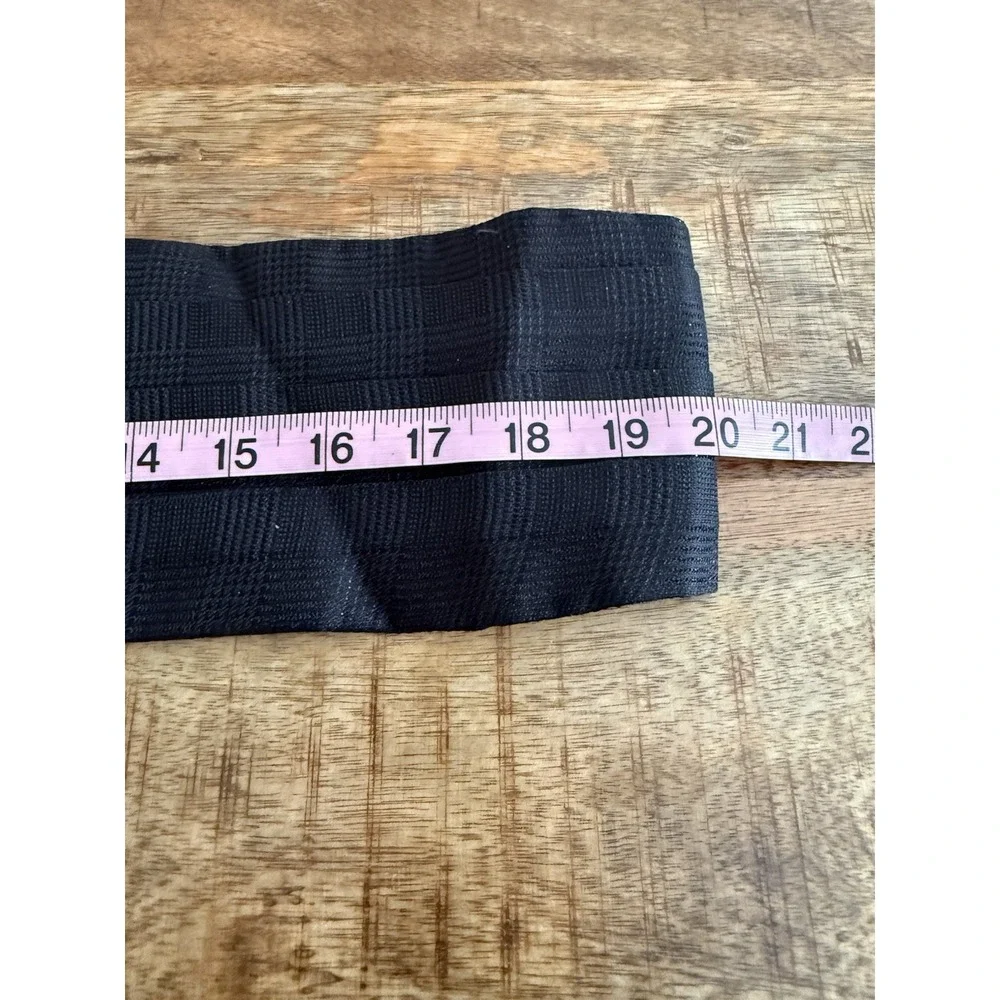 Domenico Vacca Men's Silk Cummerbund Size L Black Plaid Tuxedo Formal Wedding